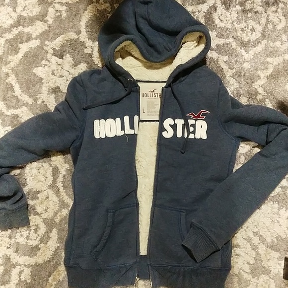 Hollister Sherpa Lined Full Zip Hoodie 